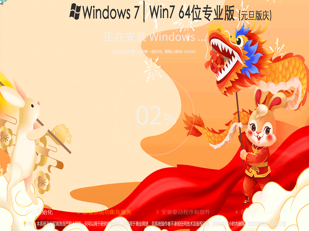 深度技术win7元旦稳定版